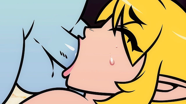 Gay Cartoon - Femboy Link spreads out his bussy for the sharks to save his girl zelda