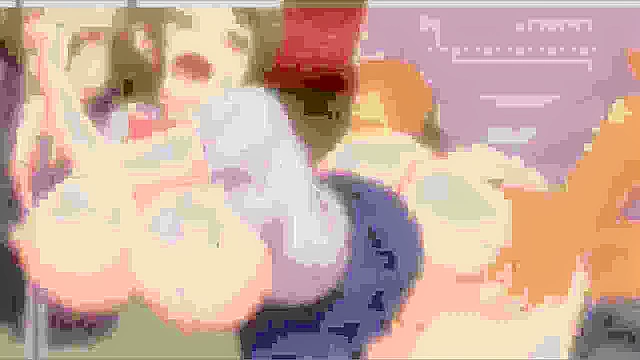 Five curvy schoolgirls have a public groupsex on an anime train