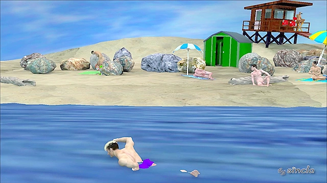 Big Gay Interracial Sex Adventure at the Beach - 3d porn