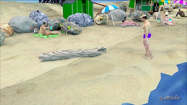 Big Gay Interracial Sex Adventure at the Beach - 3d porn