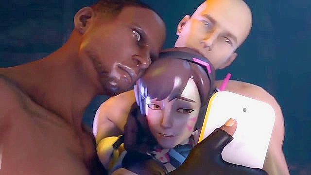 The Falling E-Sport Goddess - D.va is gangbanged by Roadhog and friends