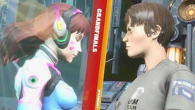 The Falling E-Sport Goddess - D.va is gangbanged by Roadhog and friends