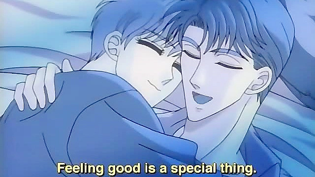 Gay hentai twink gets his dick sucked till he blows his load