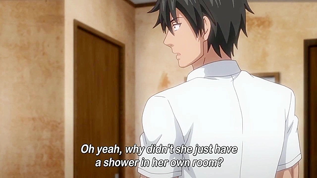 Little Landlady 2 - Petite anime girl fucks muscular big guy in shower sex