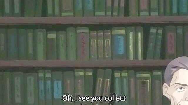 Mystery of the Necronomicon 1 - Ugly bastard blackmails anime girl into a BJ while watching a porno