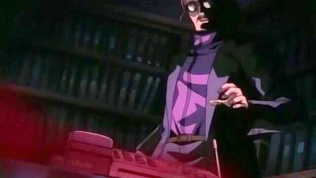 Mystery of the Necronomicon 1 - Ugly bastard blackmails anime girl into a BJ while watching a porno