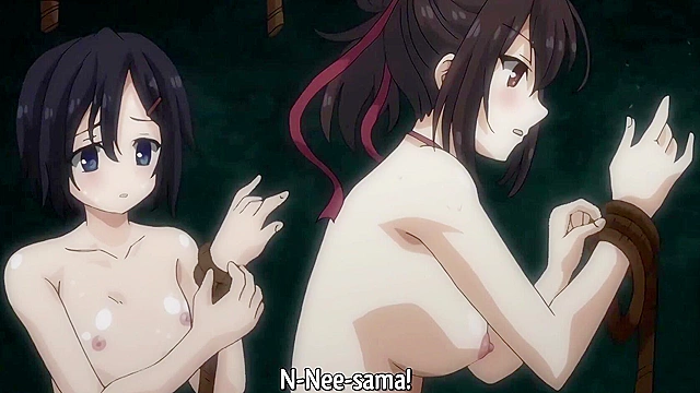 Female Ninja Botan 2 - Villagers gangbang and double penetrate sexed up ninjas