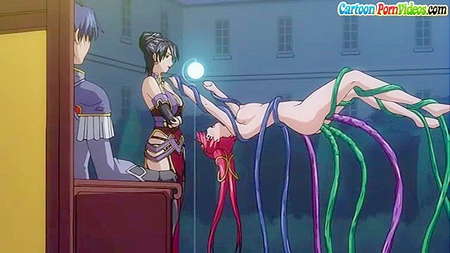 Prince fucks his maid with tentacles while evil witch watches