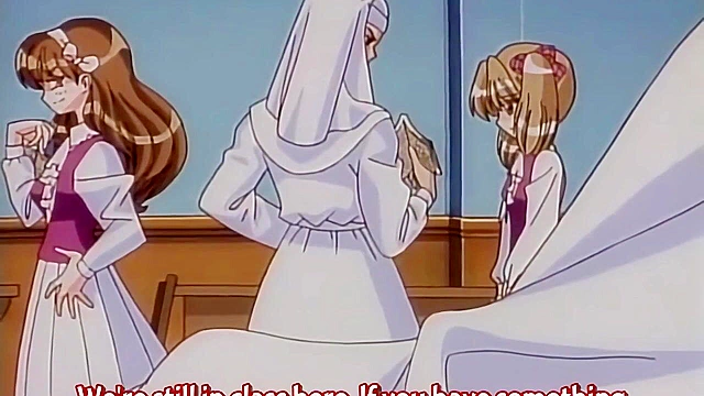 Dirty nuns and cute schoolgirls in first time lesbian hentai sex