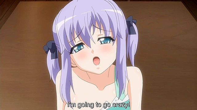 Petite teen virgin with bald pussy slides down on a hard hentai cock