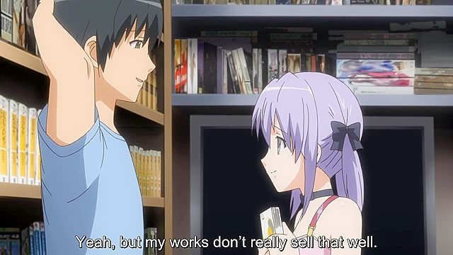 Petite teen virgin with bald pussy slides down on a hard hentai cock