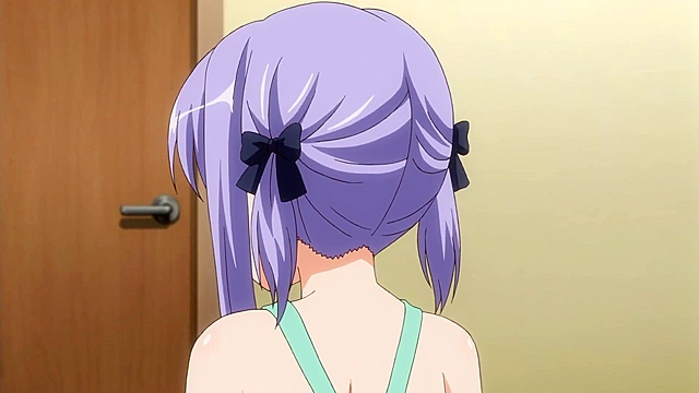 Petite teen virgin with bald pussy slides down on a hard hentai cock