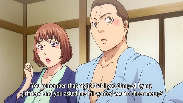 Busty hentai housewife gets gangbanged in public bath in front of husband