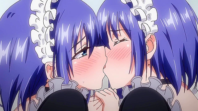 Love Me: Kaede to Suzu 1 - Hentai schoolgirl twins in maid outfits get fucked in school bathroom