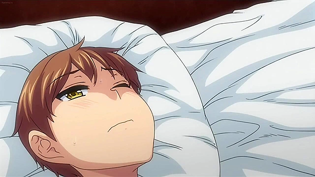 Busty hentai teen blindfolds a school mate and then titty fucks him till facial