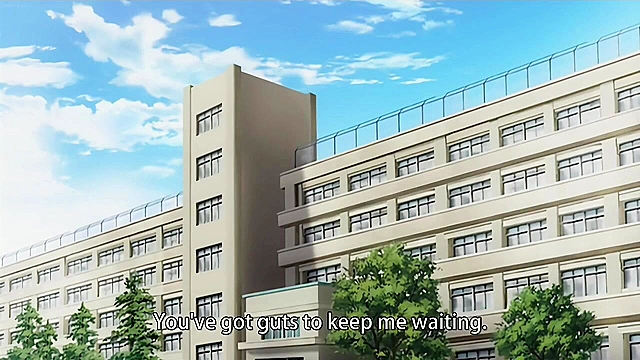 Busty hentai teen blindfolds a school mate and then titty fucks him till facial