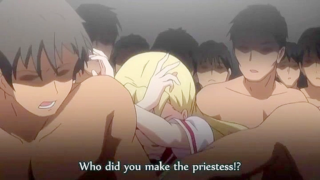 Hentai schoolgirl watches while her friend is gangbanged in all holes