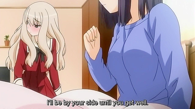 A Kiss for the Petals - Petite schoolgirls with small tits have erotic lesbian anime sex