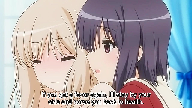 A Kiss for the Petals - Petite schoolgirls with small tits have erotic lesbian anime sex