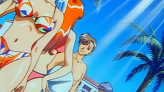 Pia Carrot 1 ep3 - Yusuke has sex with one of his anime harem waitress girls on the beach