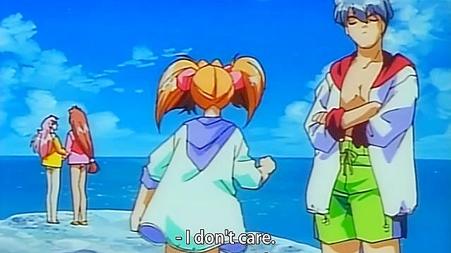 Pia Carrot 1 ep3 - Yusuke has sex with one of his anime harem waitress girls on the beach