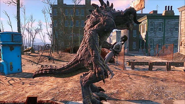 The Deathclaw impales Ellie on his huge monster cock