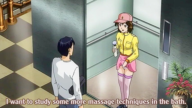 Horny anime teens have sex at the public hot springs