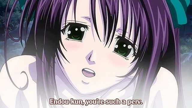 Horny anime teens have sex at the public hot springs