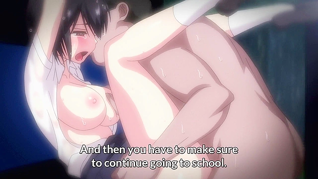 Sopping Wet High School Girl Rainy Fuck 1 - Busty anime teen gets fucked by bastard at bus stop