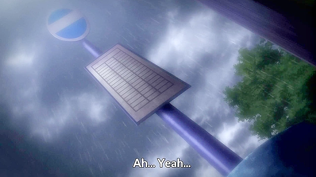 Sopping Wet High School Girl Rainy Fuck 1 - Busty anime teen gets fucked by bastard at bus stop