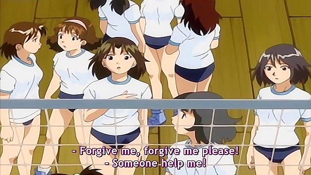 Immoral Sisters 3 - Virgin anime teen gets fucked roughly by dirty old man who bend her over desk