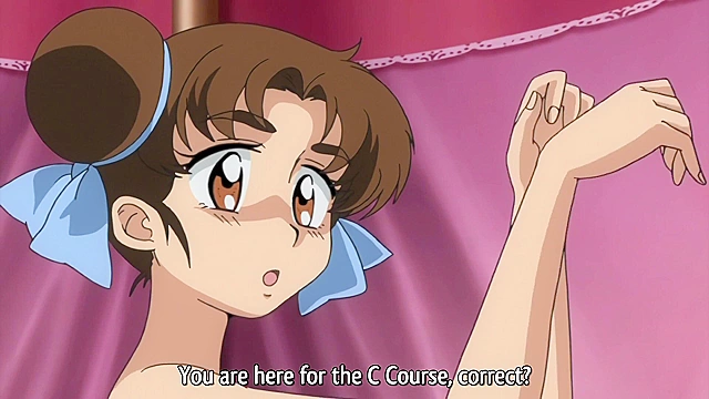 Robot girl grows a giant vibrator dick and double bangs cute hentai girl