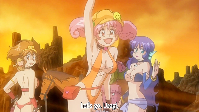 Robot girl grows a giant vibrator dick and double bangs cute hentai girl