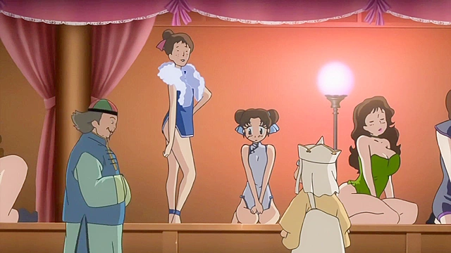 Robot girl grows a giant vibrator dick and double bangs cute hentai girl