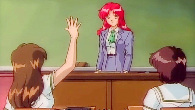 Horny anime college girl is masturbating her tight teen pussy