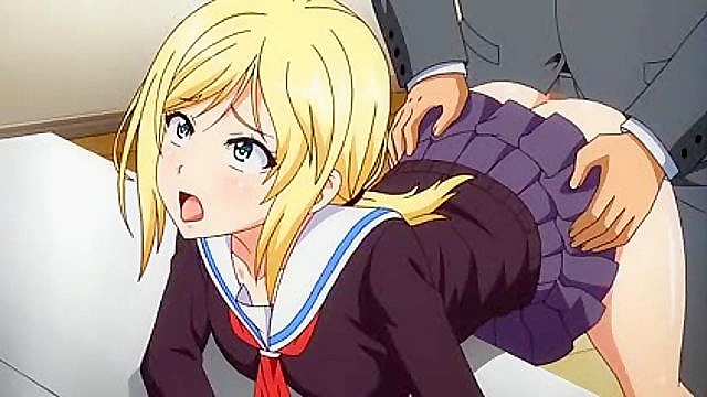 Lecherous Salaryman 2 - Naughty hentai schoolgirl gives uncle handjob on elevator