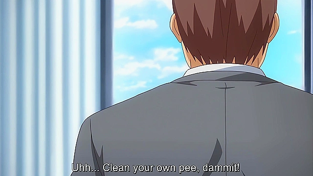 Lecherous Salaryman 2 - Naughty hentai schoolgirl gives uncle handjob on elevator