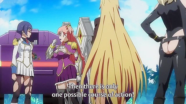 Hot lezbo sluts kiss and then turn in to to big guns and fight