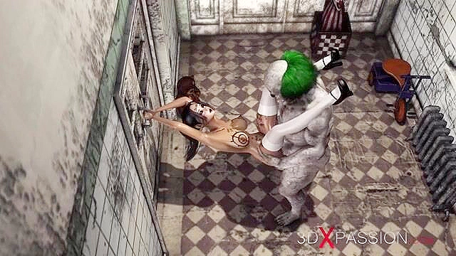 Evil 3d clown fucks a petite teen schoolgirl in an abandoned hospital