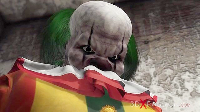 Evil 3d clown fucks a petite teen schoolgirl in an abandoned hospital