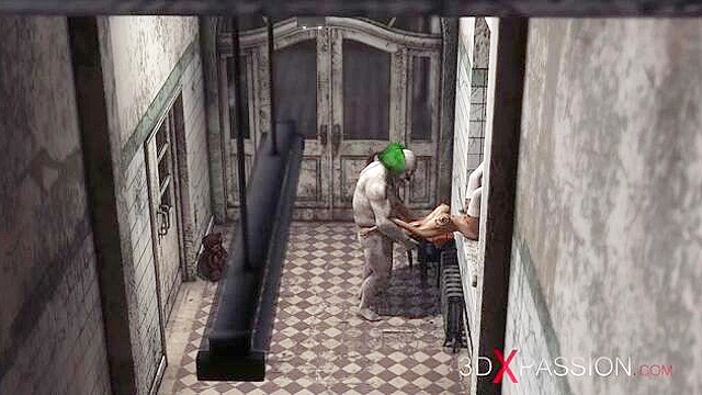 Evil 3d clown fucks a petite teen schoolgirl in an abandoned hospital