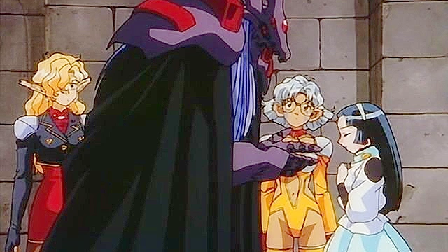 The devil fucks a petite elf while slave girl watches