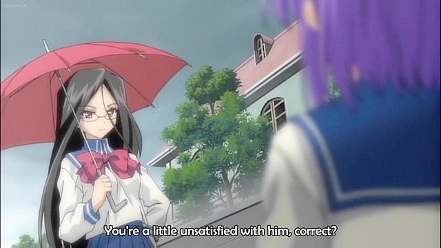 Horny anime teen schoolgirl with big round tits dreams of double penetration