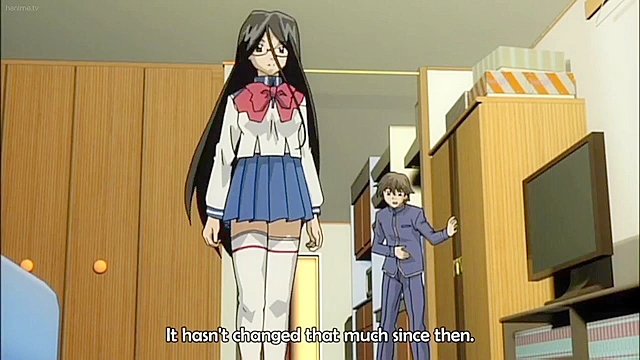 Horny anime teen schoolgirl with big round tits dreams of double penetration