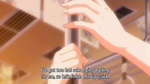 Virgin hentai schoolgirl gets first time sex on a public train with people watching