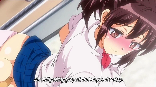 Virgin hentai schoolgirl gets first time sex on a public train with people watching