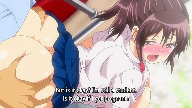 Virgin hentai schoolgirl gets first time sex on a public train with people watching