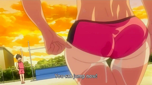 Horny hentai schoolgirl fucks out on the school track after practice