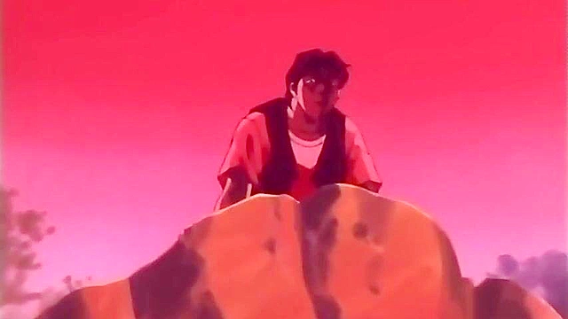 Horny anime lesbian schoolgirls licking pussy on a public beach