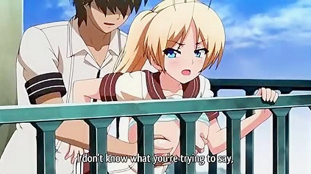 Three Shot Interview 3 - Busty anime schoolgirl is fucked on school balcony